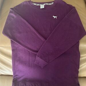 EUC PINK Victoria Secret Vintage Burgundy Varsity Crew Oversized Sweatshirt Med